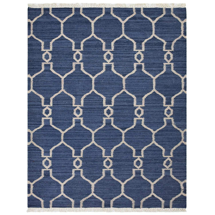 Hand Woven Flat Weave Kilim Wool Area Rug Contemporary Gold D00129