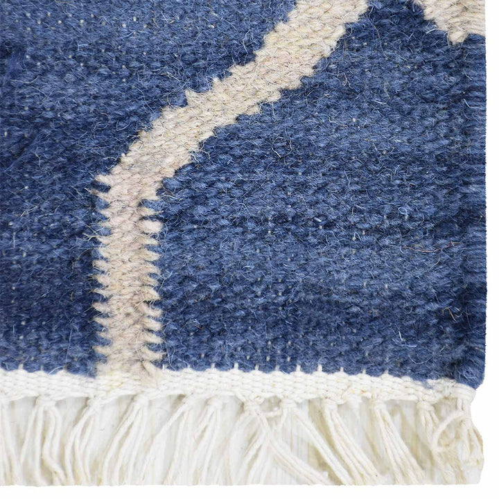 Hand Woven Flat Weave Kilim Wool Area Rug Contemporary Gold D00129