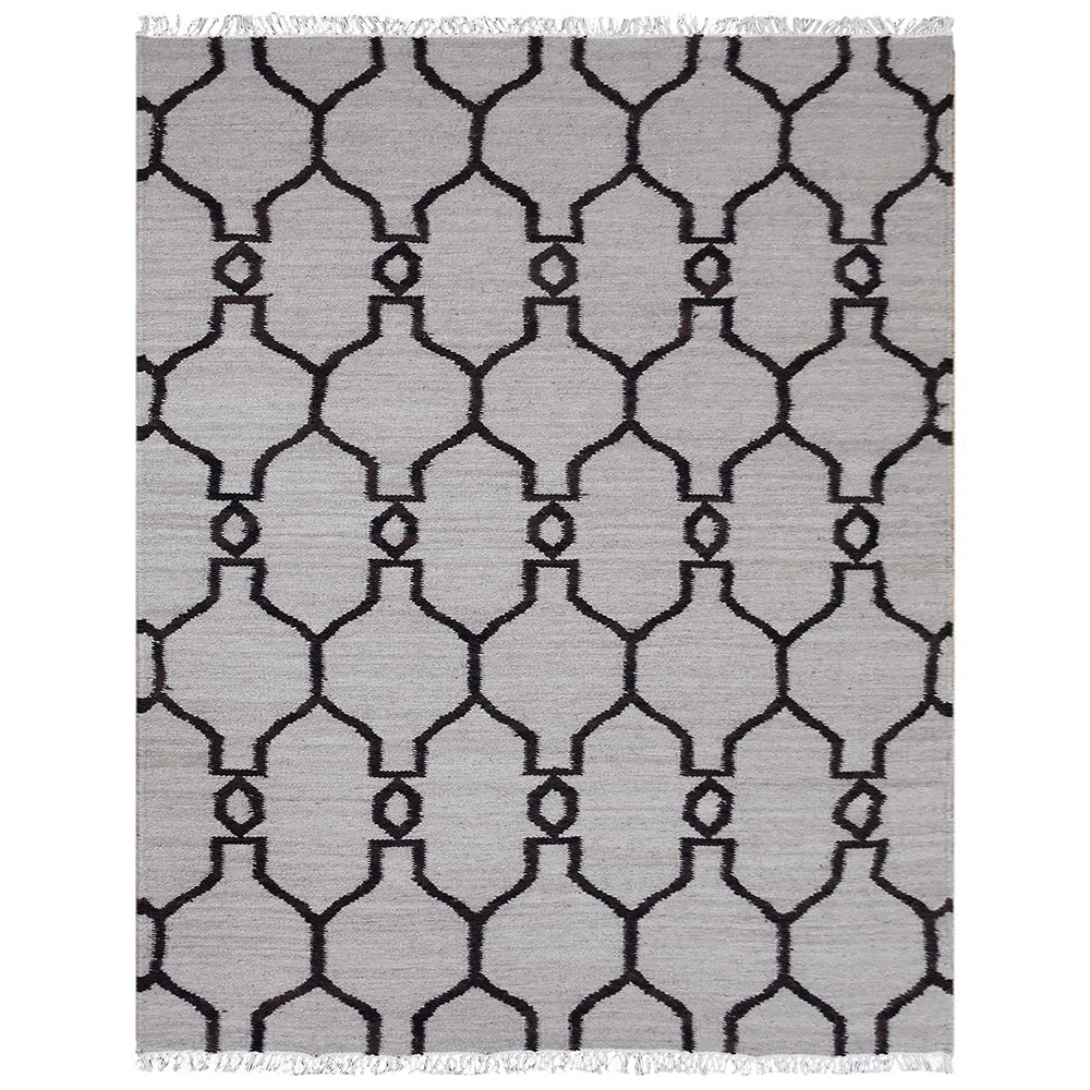 Hand Woven Flat Weave Kilim Wool Area Rug Contemporary Gold D00129