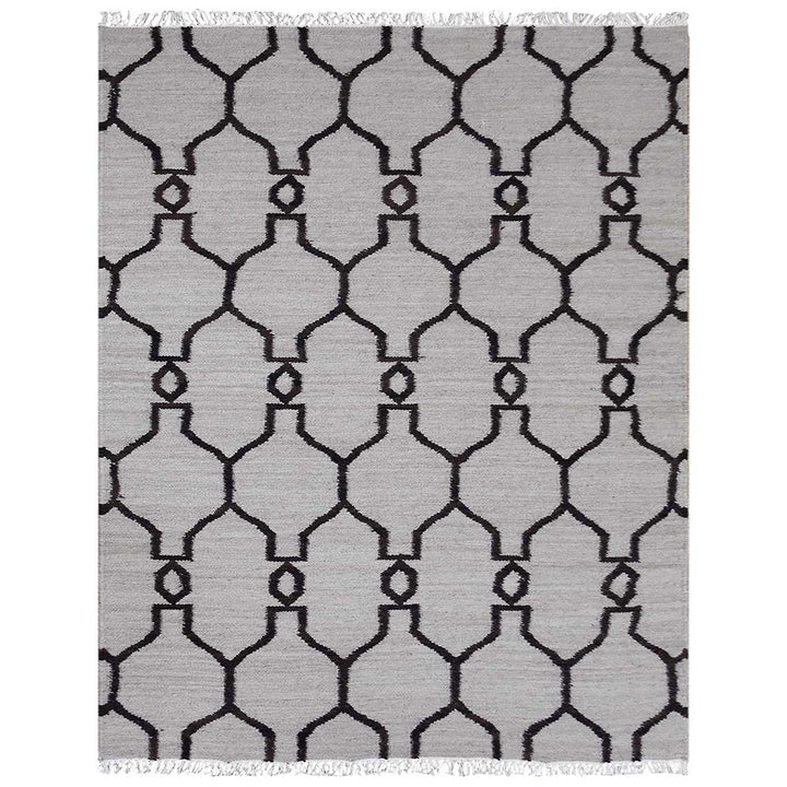 Hand Woven Flat Weave Kilim Wool Area Rug Contemporary Gold D00129