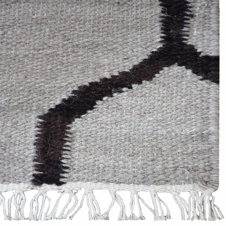 Hand Woven Flat Weave Kilim Wool Area Rug Contemporary Gold D00129