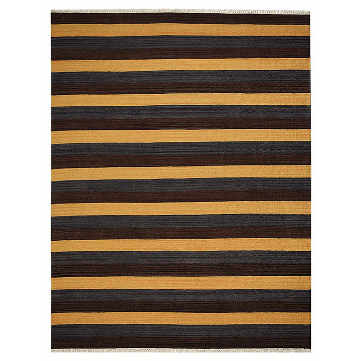 Hand Woven Flat Weave Kilim Wool Area Rug Contemporary Multicolor D00131