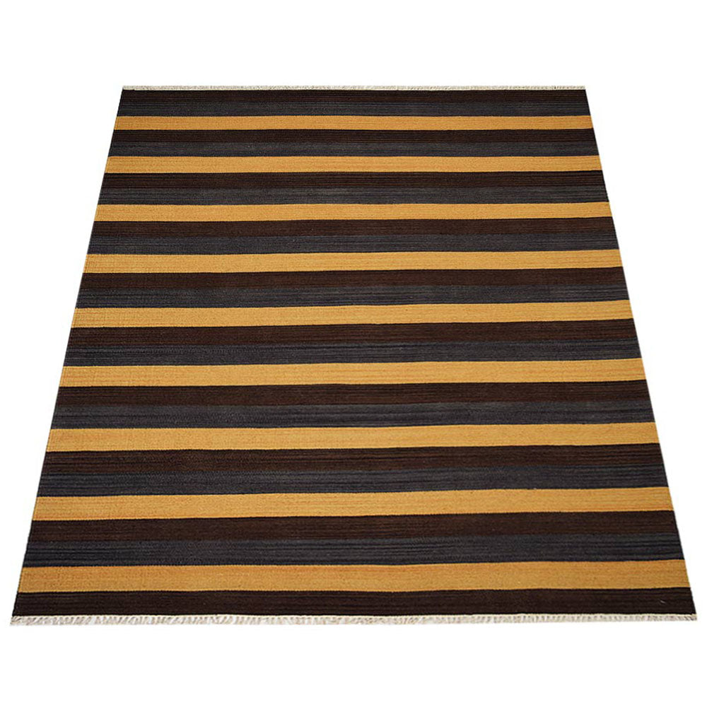 Hand Woven Flat Weave Kilim Wool Area Rug Contemporary Multicolor D00131
