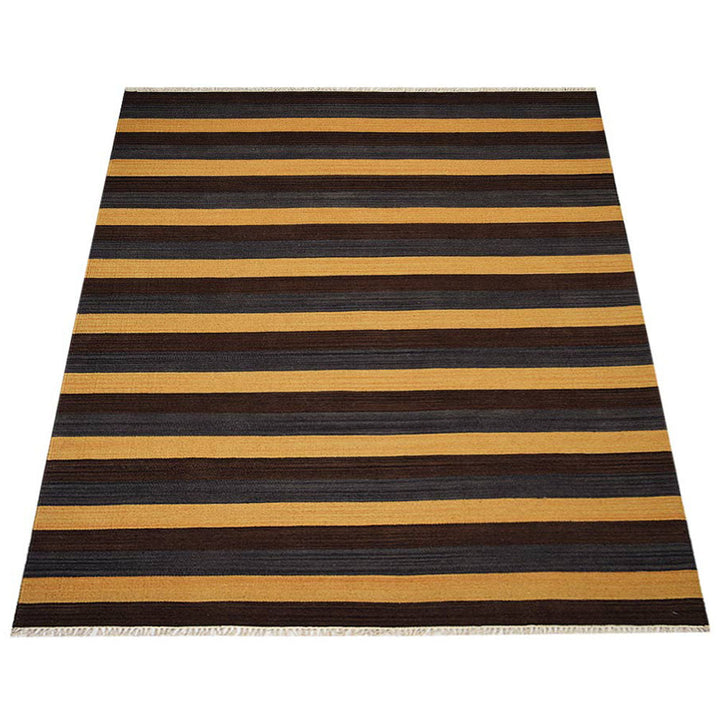 Hand Woven Flat Weave Kilim Wool Area Rug Contemporary Multicolor D00131
