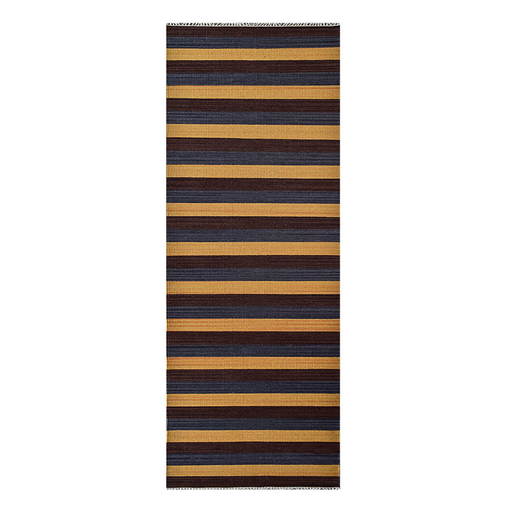 Hand Woven Flat Weave Kilim Wool Area Rug Contemporary Multicolor D00131