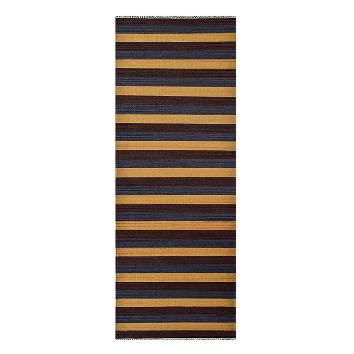 Hand Woven Flat Weave Kilim Wool Area Rug Contemporary Multicolor D00131