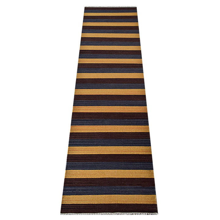 Hand Woven Flat Weave Kilim Wool Area Rug Contemporary Multicolor D00131