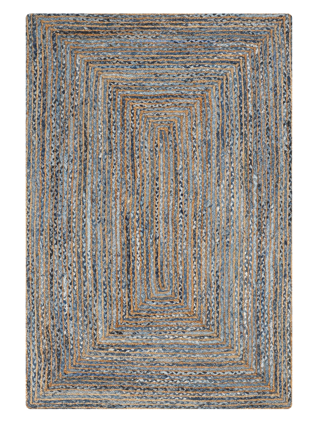 Contemporary Hand-Braided Cotton & Jute Rug