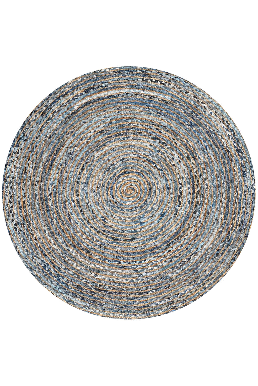 Contemporary Hand-Braided Cotton & Jute Rug