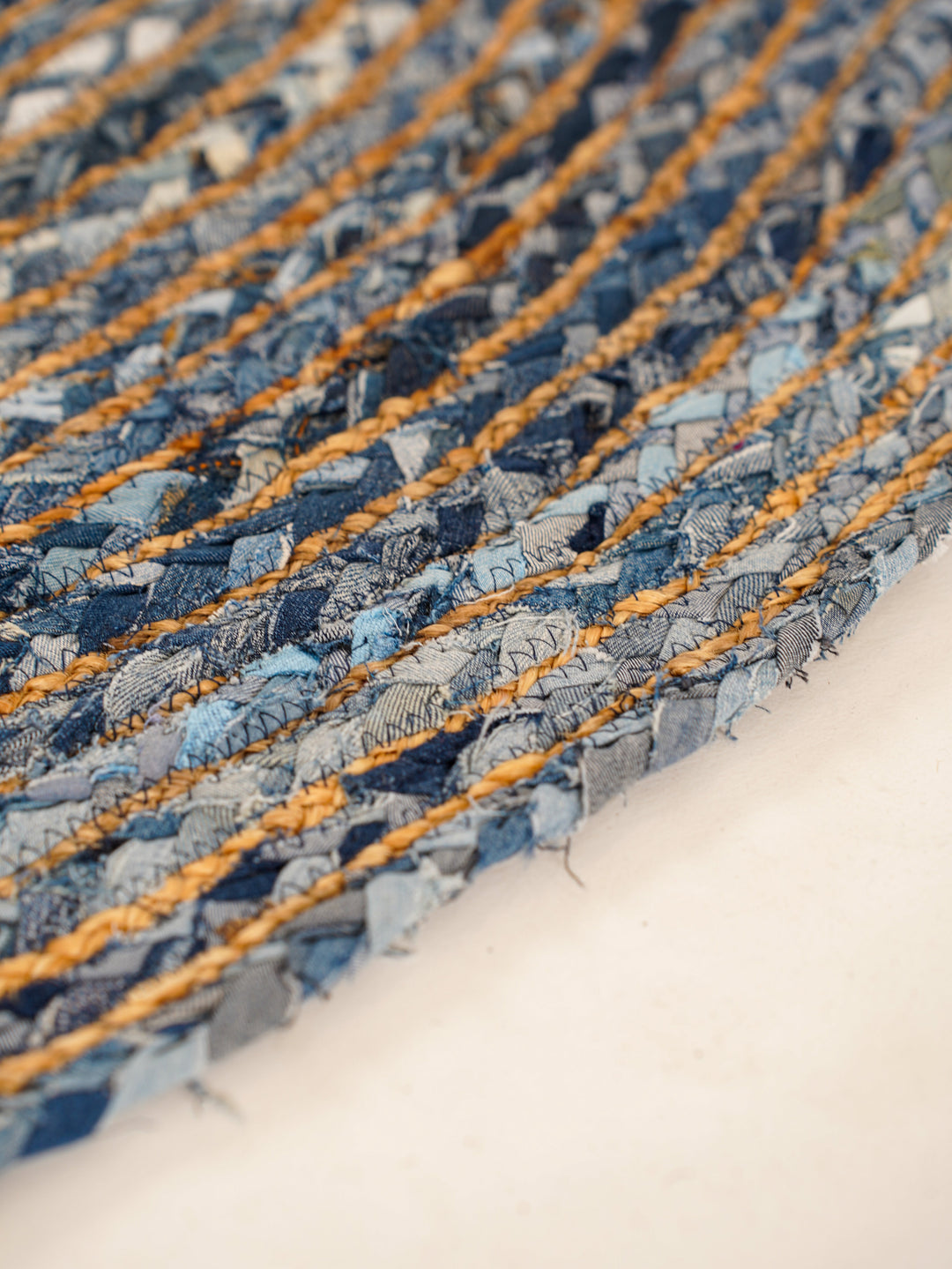 Contemporary Hand-Braided Cotton & Jute Rug
