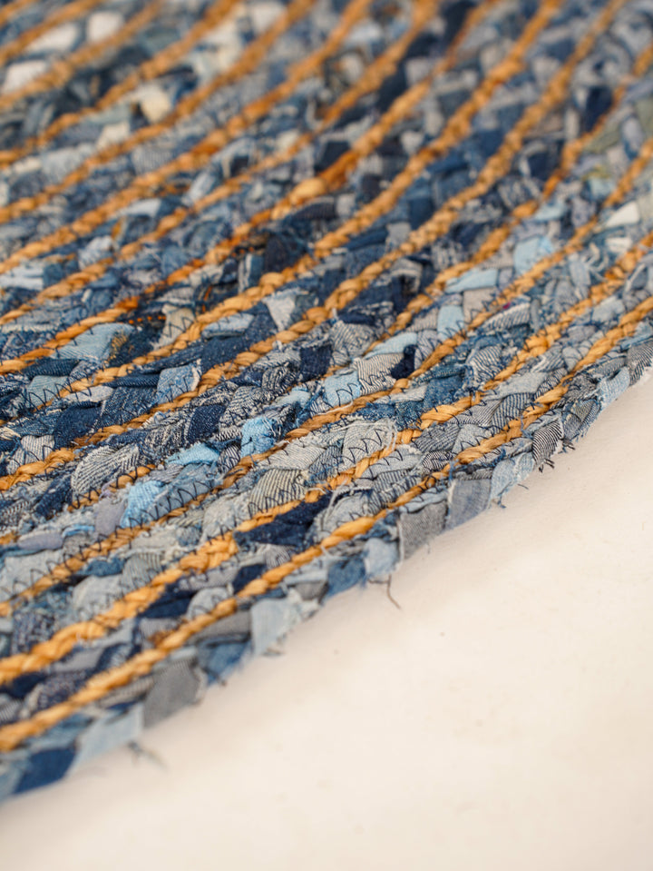 Contemporary Hand-Braided Cotton & Jute Rug