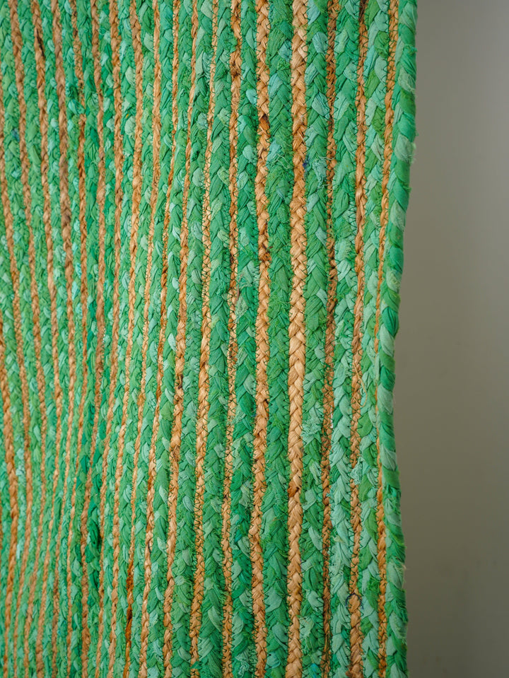 Contemporary Hand-Braided Cotton & Jute Rug