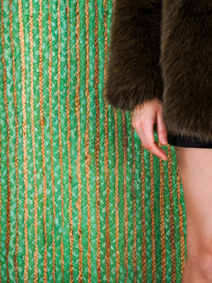 Contemporary Hand-Braided Cotton & Jute Rug