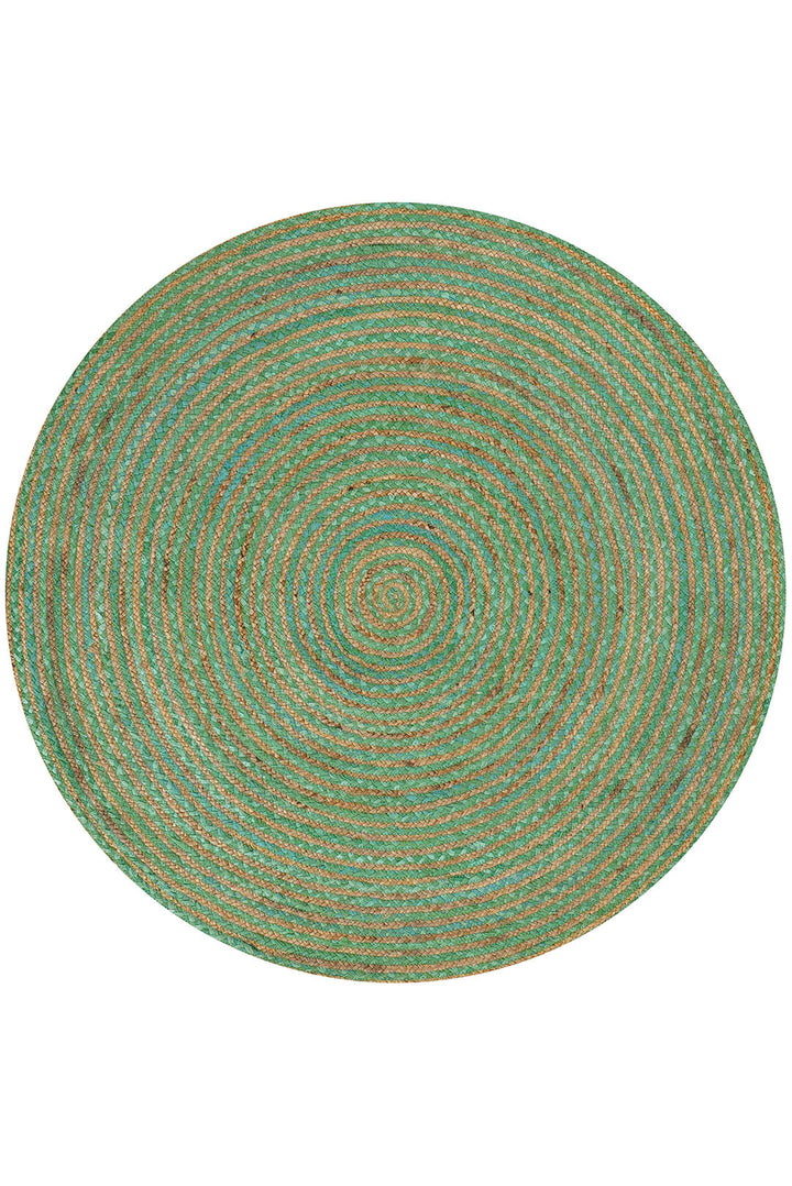 Contemporary Hand-Braided Cotton & Jute Rug