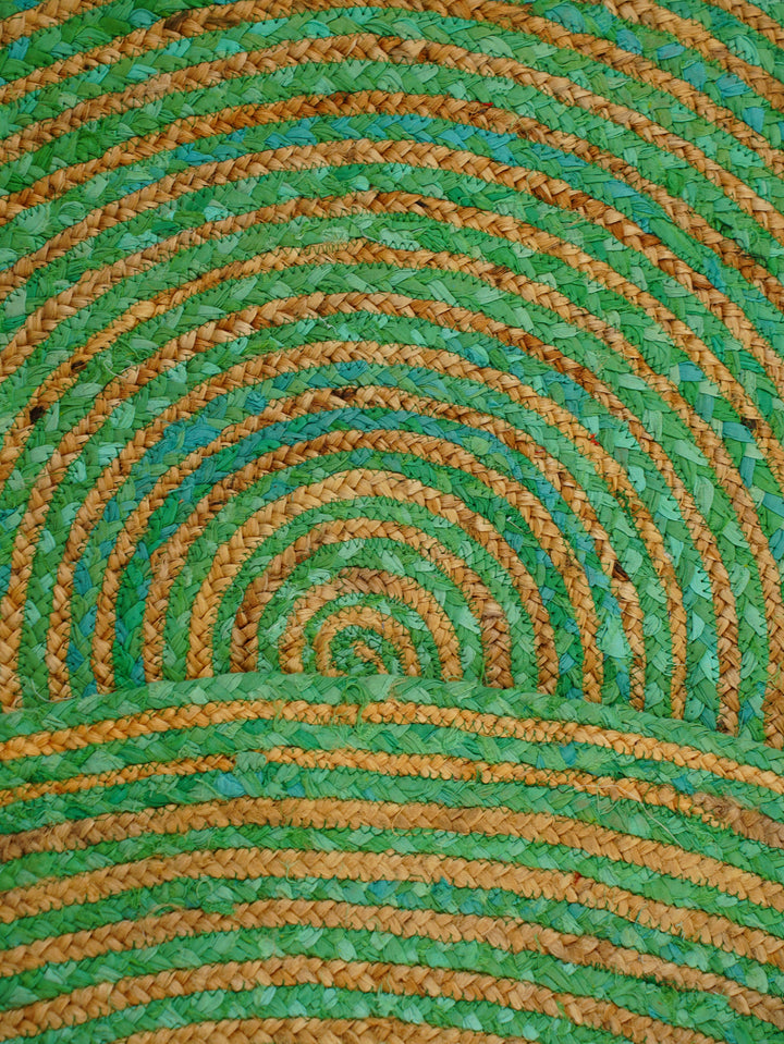Contemporary Hand-Braided Cotton & Jute Rug