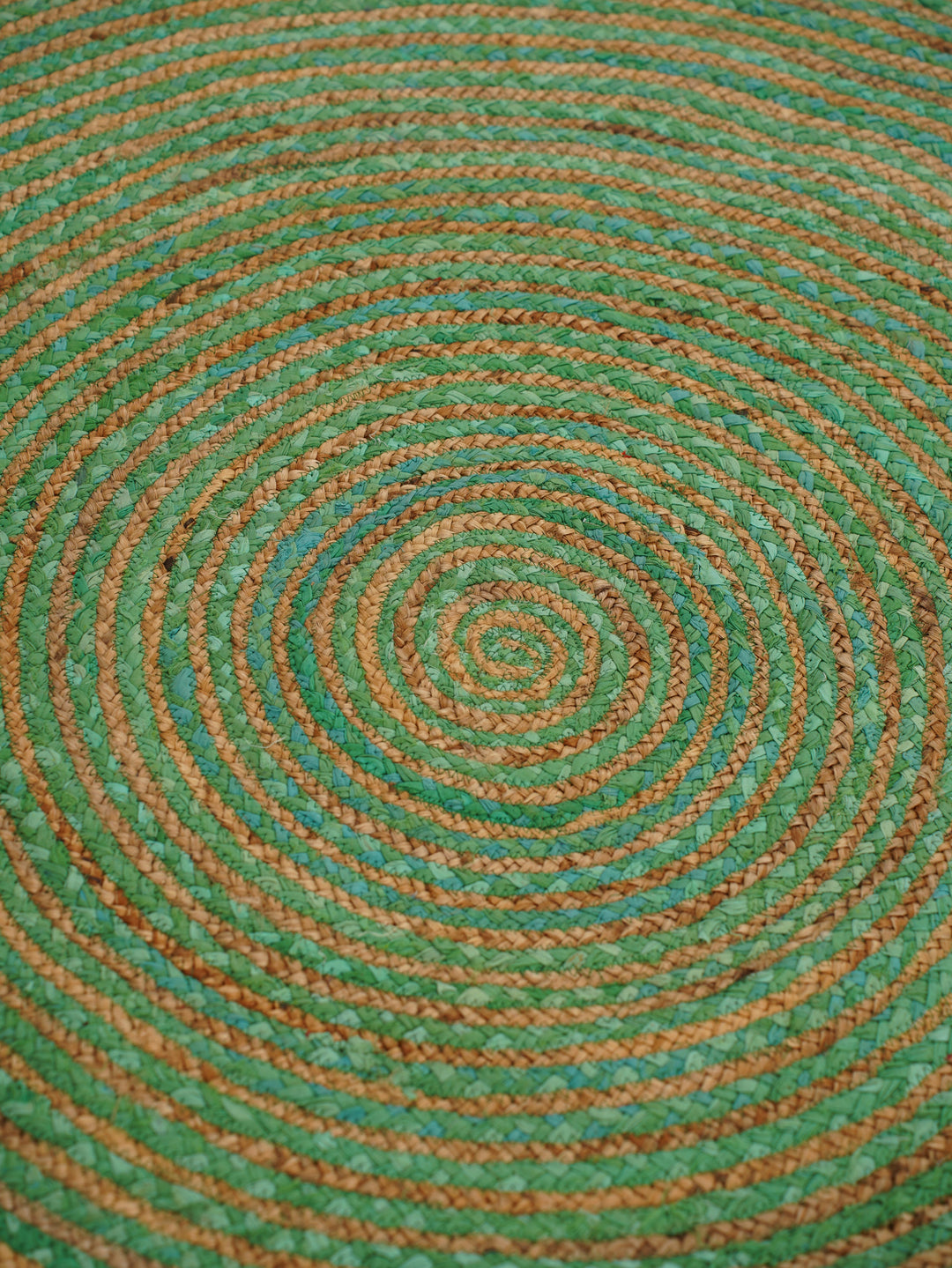 Contemporary Hand-Braided Cotton & Jute Rug