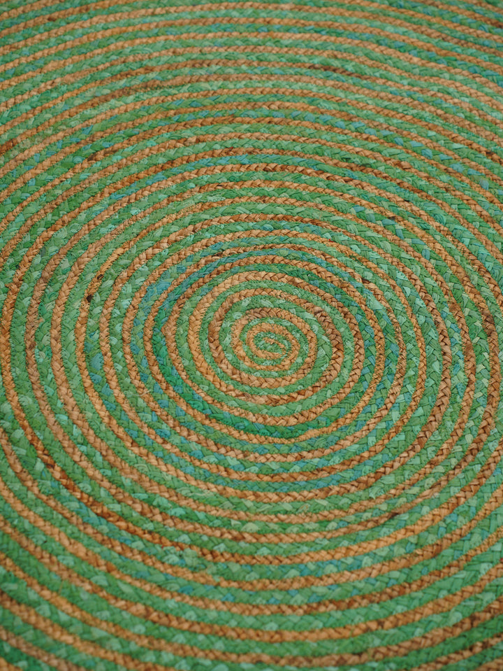 Contemporary Hand-Braided Cotton & Jute Rug