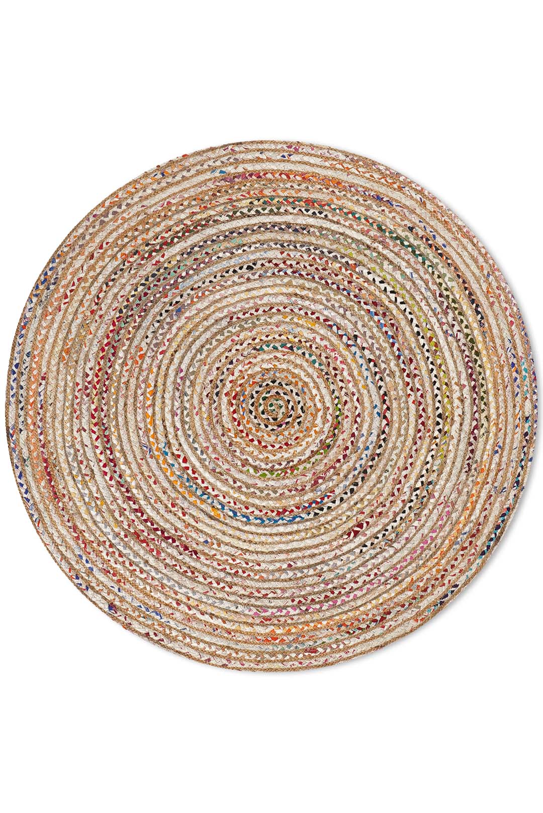 Contemporary Hand-Braided Cotton & Jute Rug