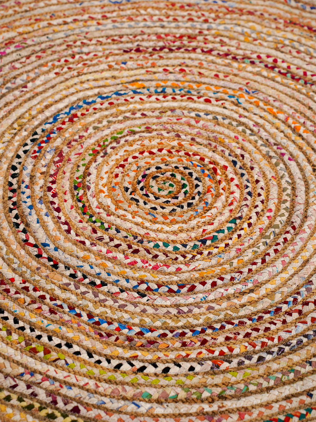 Contemporary Hand-Braided Cotton & Jute Rug