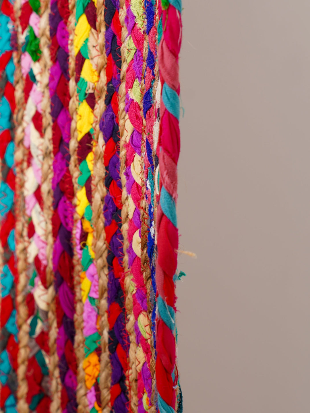 Contemporary Hand-Braided Cotton & Jute Rug