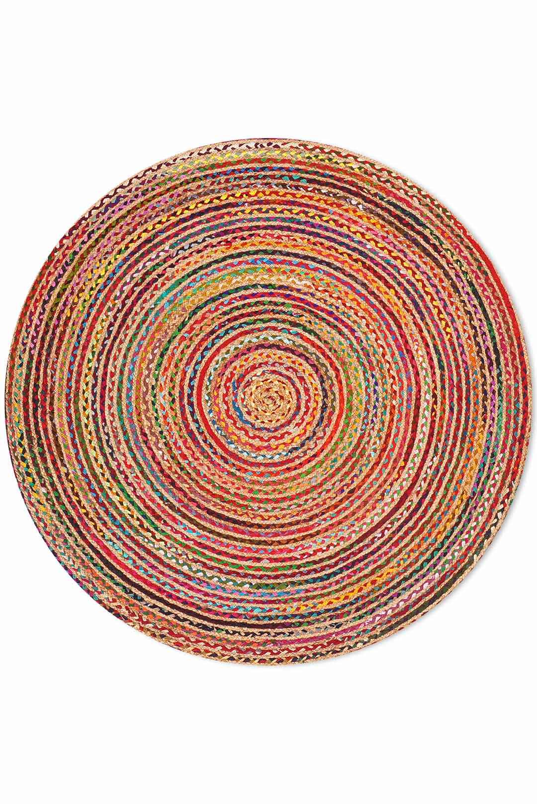 Contemporary Hand-Braided Cotton & Jute Rug