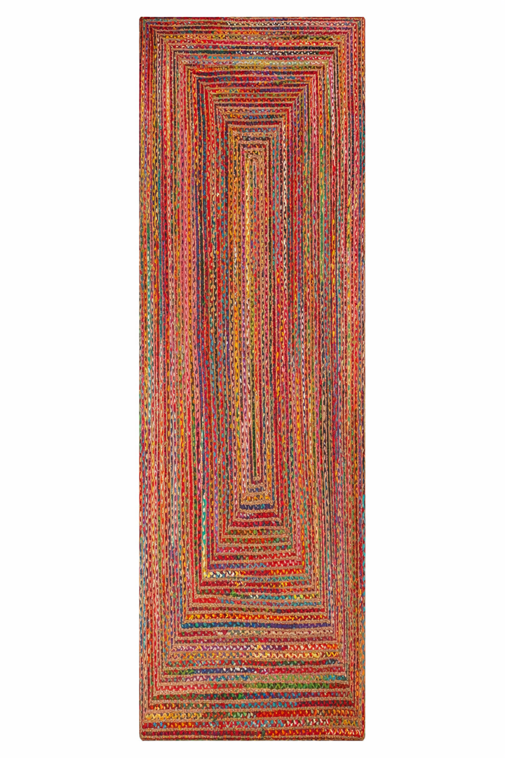 Contemporary Hand-Braided Cotton & Jute Rug