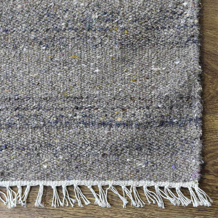 Hand Woven Flat Weave Skittles Kilim Cotton & Polyester Area Rug Solid Beige DCP111