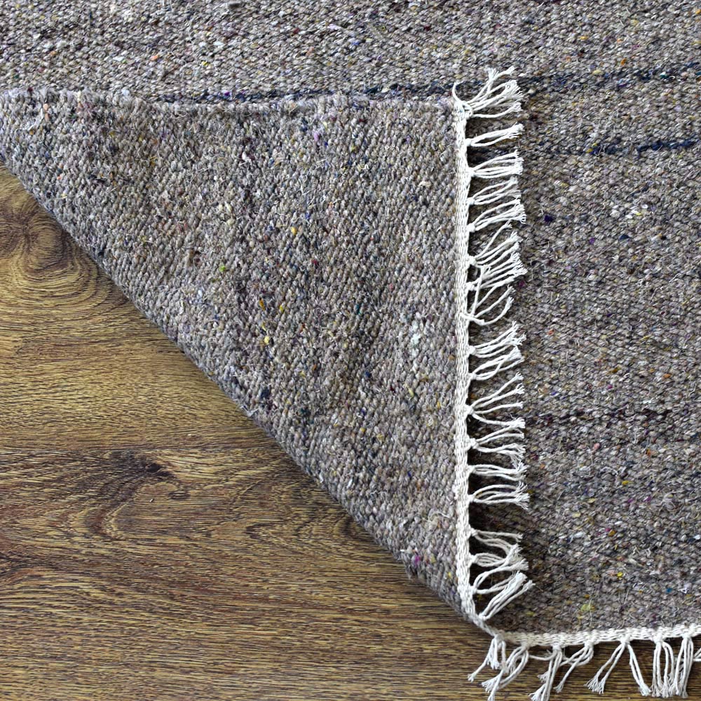 Hand Woven Flat Weave Skittles Kilim Cotton & Polyester Area Rug Solid Beige DCP111