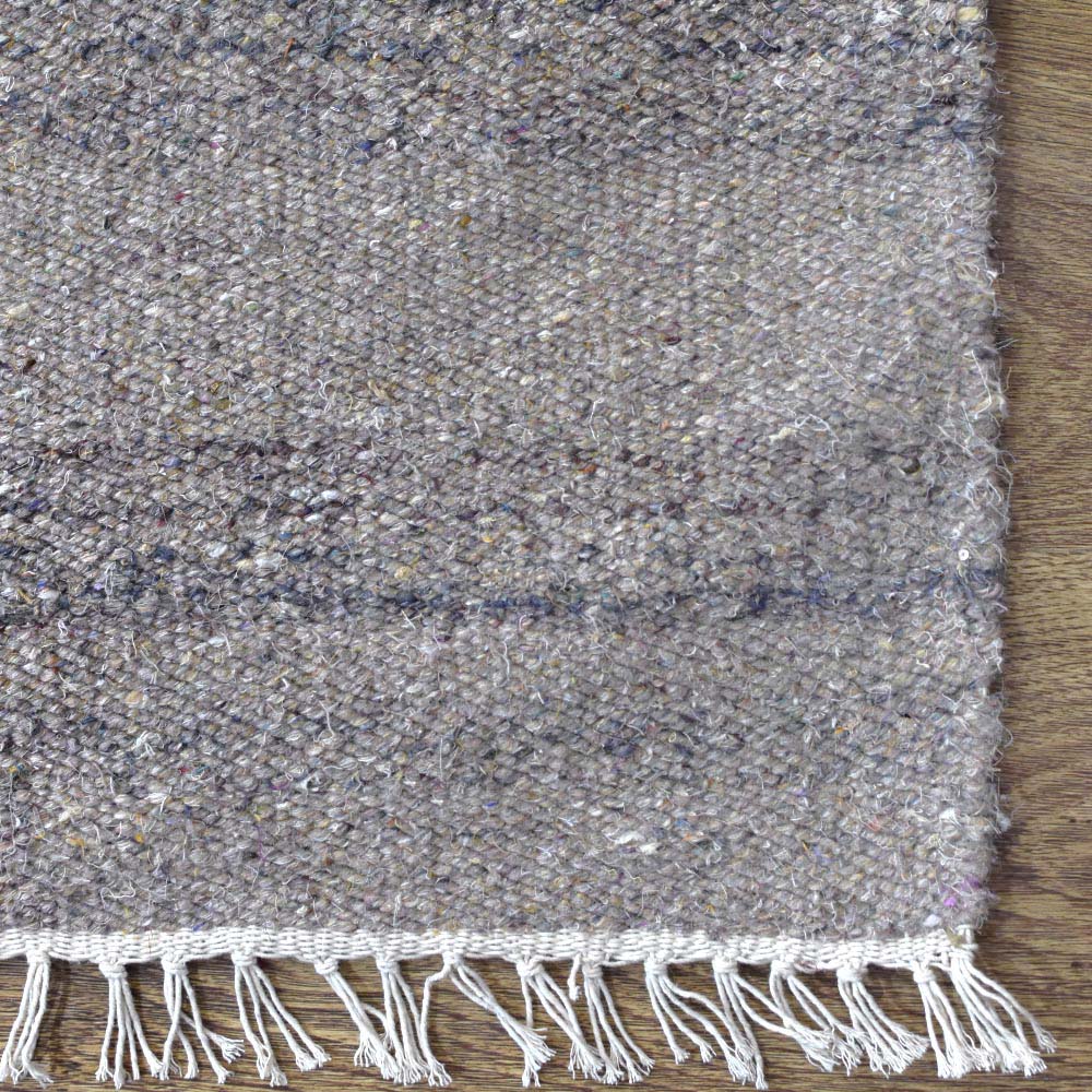 Hand Woven Flat Weave Skittles Kilim Cotton & Polyester Area Rug Solid Beige DCP111