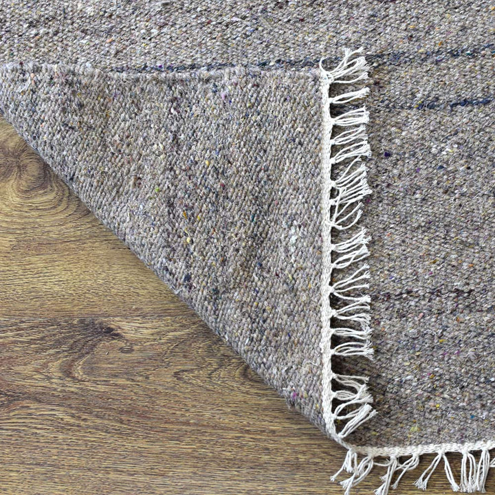 Hand Woven Flat Weave Skittles Kilim Cotton & Polyester Area Rug Solid Beige DCP111