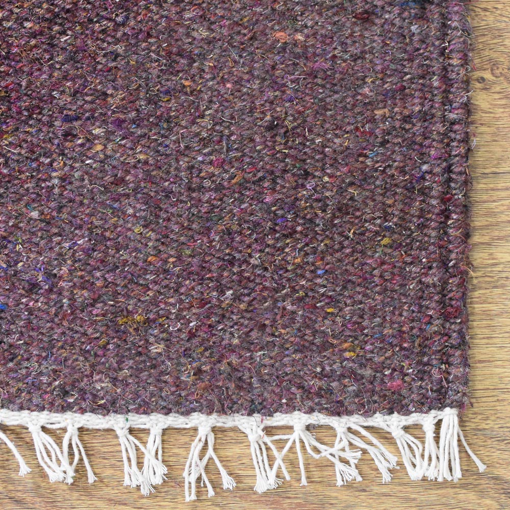 Hand Woven Flat Weave Skittles Kilim Cotton & Polyester Area Rug Solid Beige DCP111