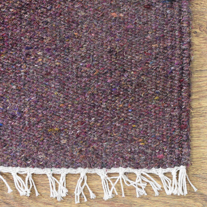 Hand Woven Flat Weave Skittles Kilim Cotton & Polyester Area Rug Solid Beige DCP111