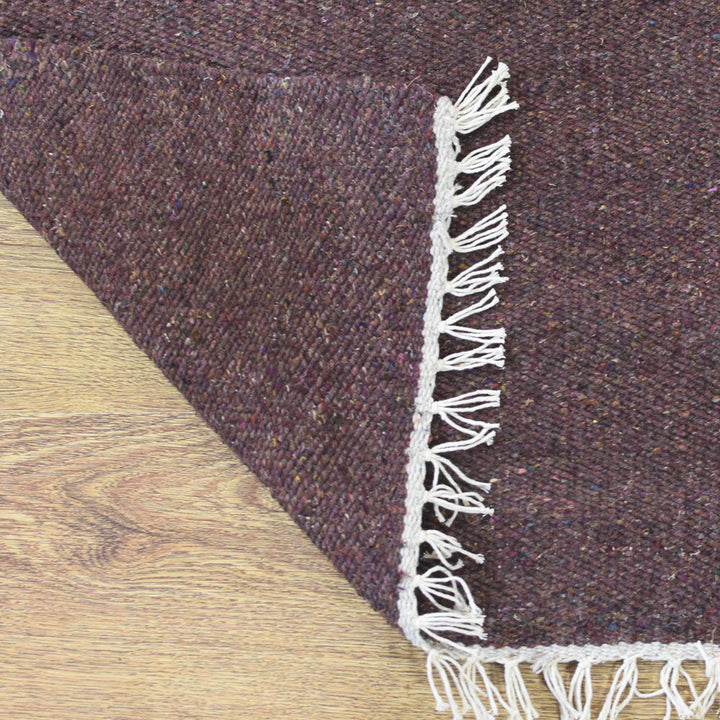 Hand Woven Flat Weave Skittles Kilim Cotton & Polyester Area Rug Solid Beige DCP111