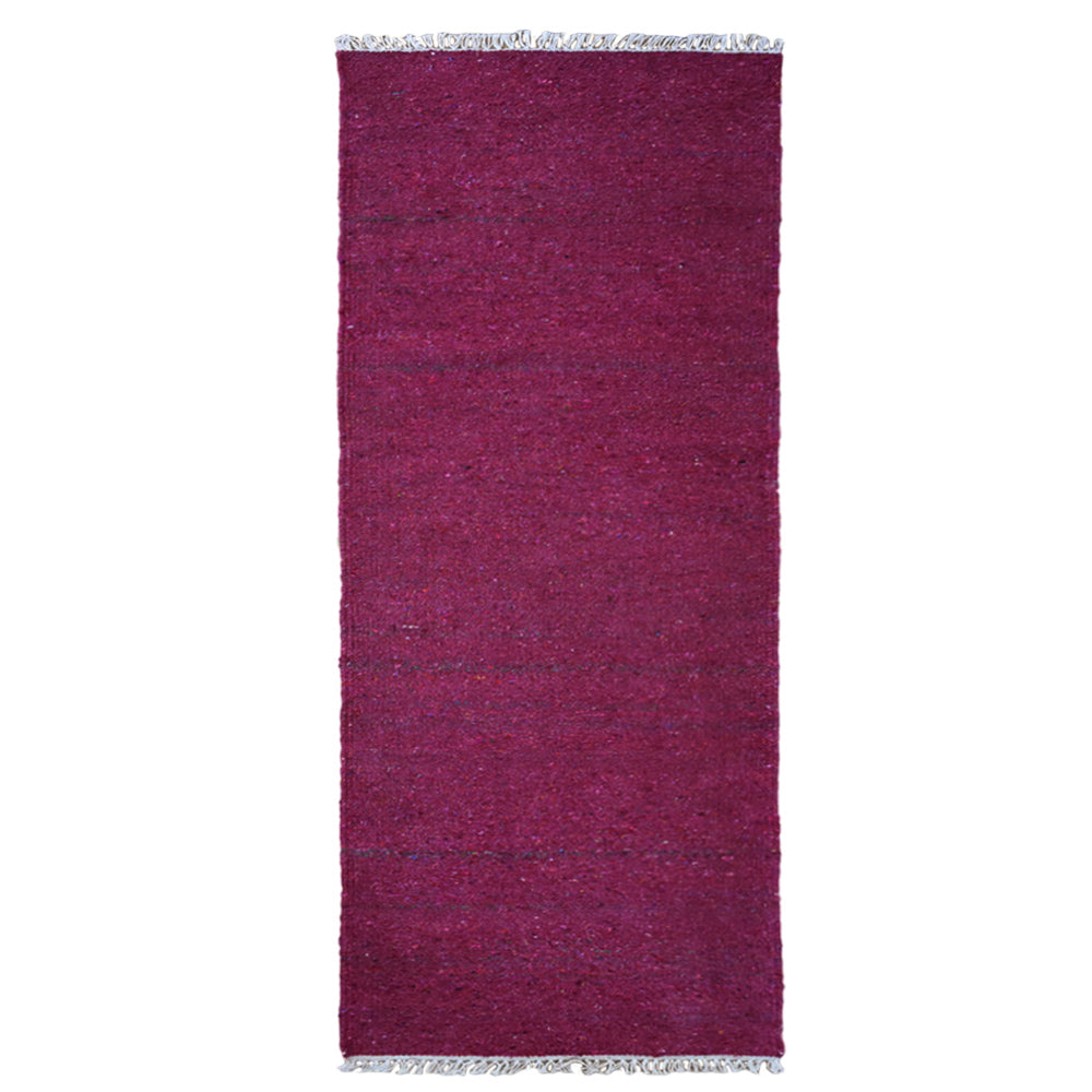Hand Woven Flat Weave Skittles Kilim Cotton & Polyester Area Rug Solid Beige DCP111