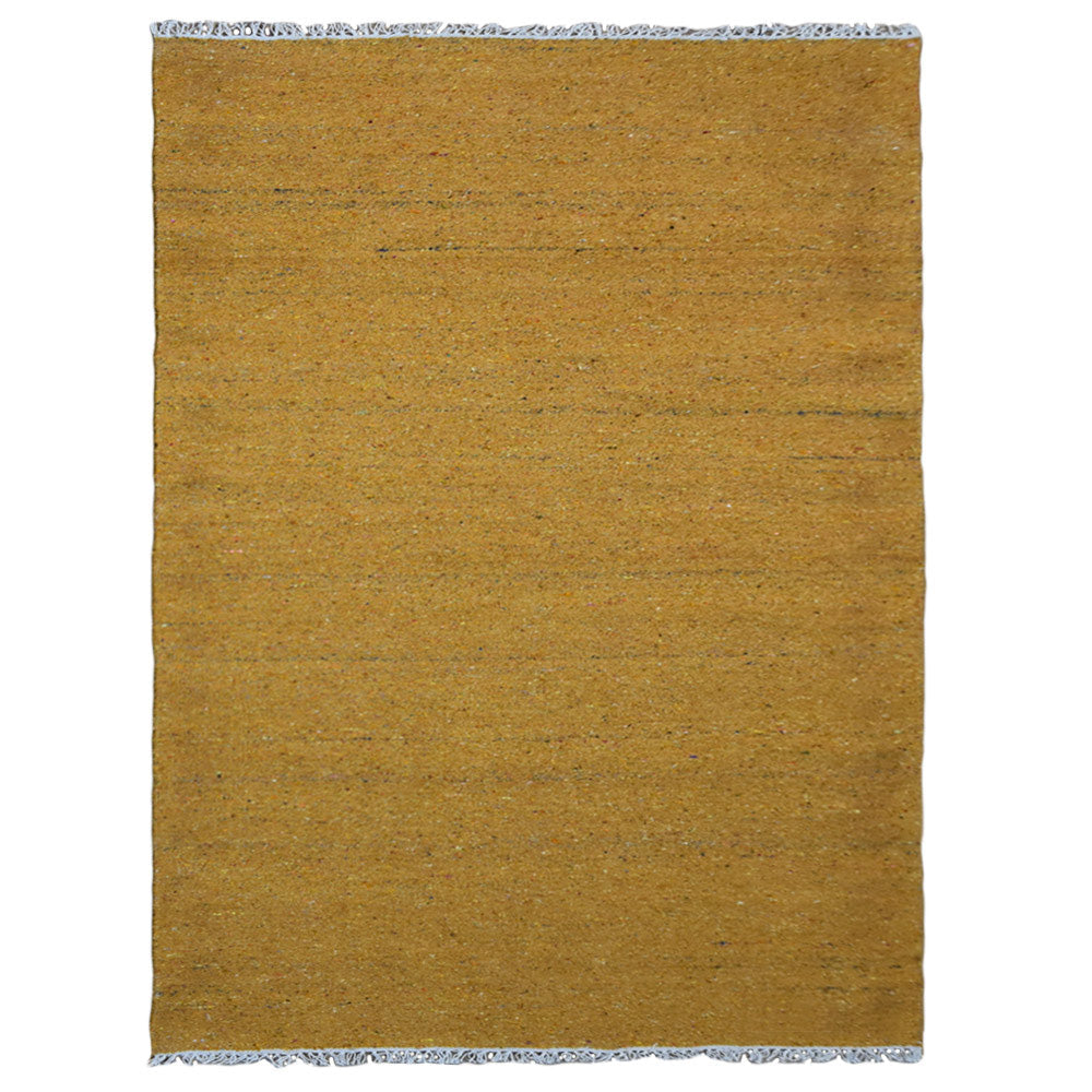 Hand Woven Flat Weave Skittles Kilim Cotton & Polyester Area Rug Solid Beige DCP111