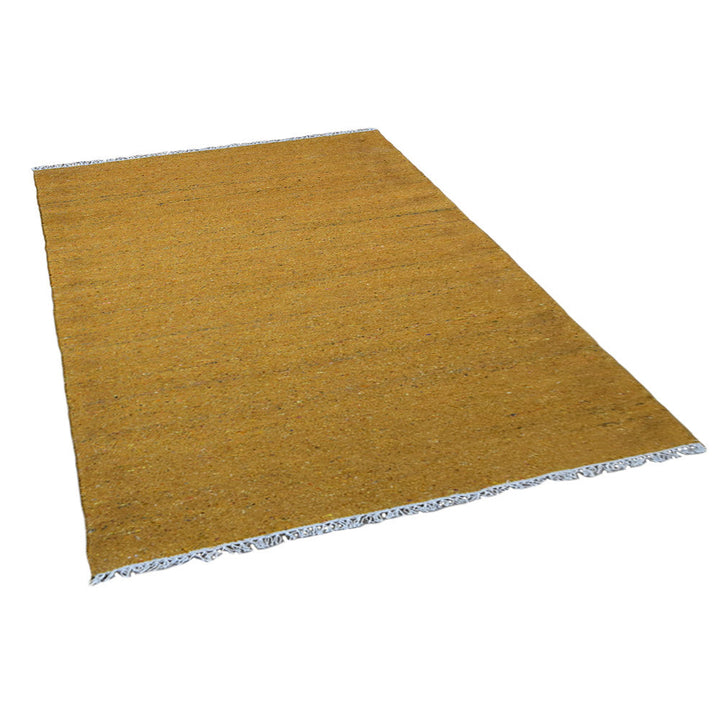 Hand Woven Flat Weave Skittles Kilim Cotton & Polyester Area Rug Solid Beige DCP111