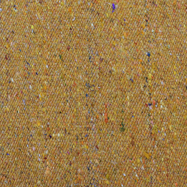 Hand Woven Flat Weave Skittles Kilim Cotton & Polyester Area Rug Solid Beige DCP111