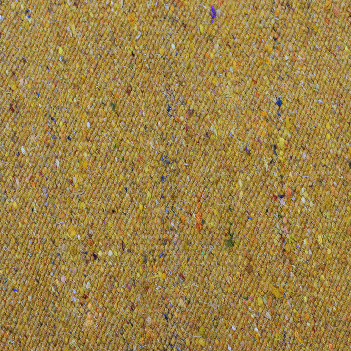 Hand Woven Flat Weave Skittles Kilim Cotton & Polyester Area Rug Solid Beige DCP111