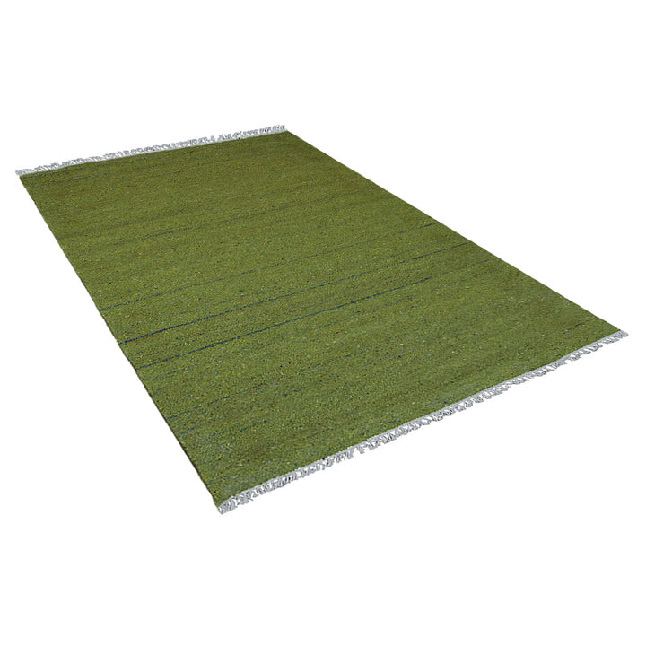 Hand Woven Flat Weave Skittles Kilim Cotton & Polyester Area Rug Solid Beige DCP111