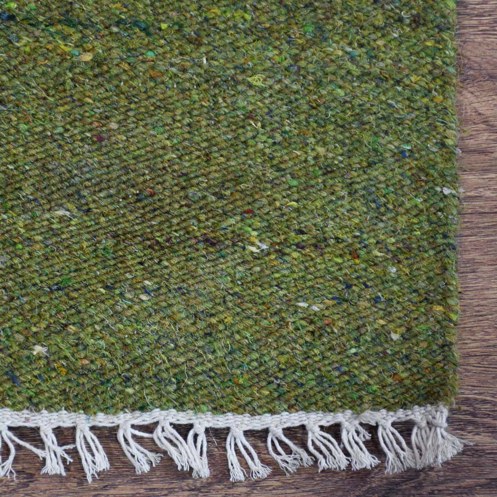Hand Woven Flat Weave Skittles Kilim Cotton & Polyester Area Rug Solid Beige DCP111