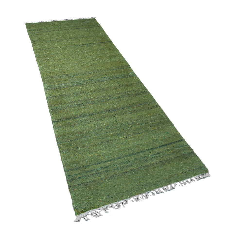 Hand Woven Flat Weave Skittles Kilim Cotton & Polyester Area Rug Solid Beige DCP111