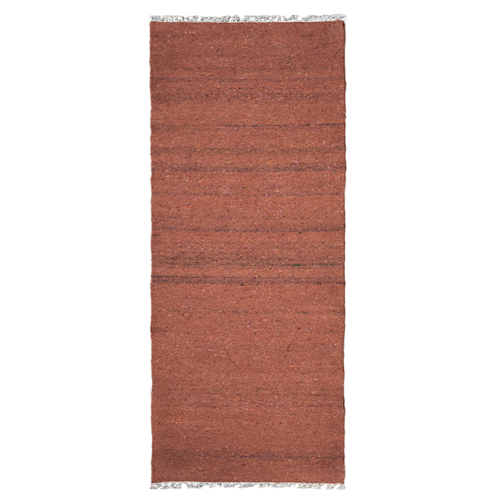 Hand Woven Flat Weave Skittles Kilim Cotton & Polyester Area Rug Solid Beige DCP111
