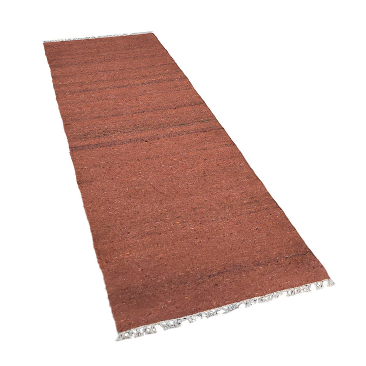 Hand Woven Flat Weave Skittles Kilim Cotton & Polyester Area Rug Solid Beige DCP111