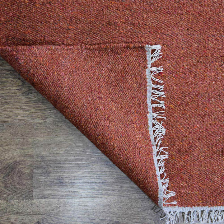 Hand Woven Flat Weave Skittles Kilim Cotton & Polyester Area Rug Solid Beige DCP111