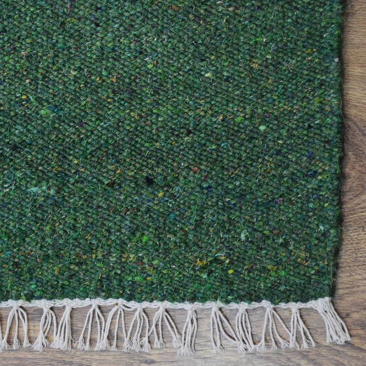 Hand Woven Flat Weave Skittles Kilim Cotton & Polyester Area Rug Solid Beige DCP111