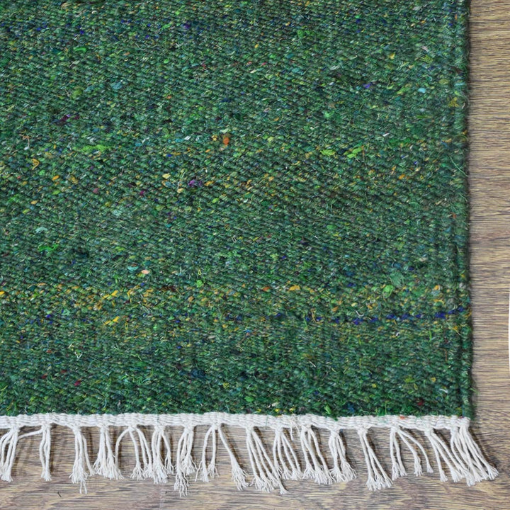 Hand Woven Flat Weave Skittles Kilim Cotton & Polyester Area Rug Solid Beige DCP111