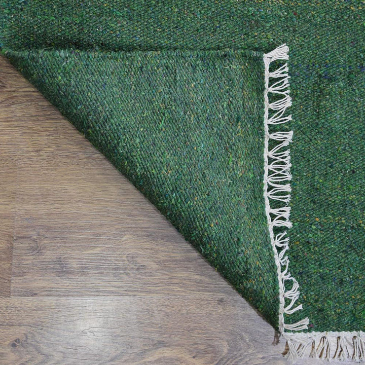 Hand Woven Flat Weave Skittles Kilim Cotton & Polyester Area Rug Solid Beige DCP111