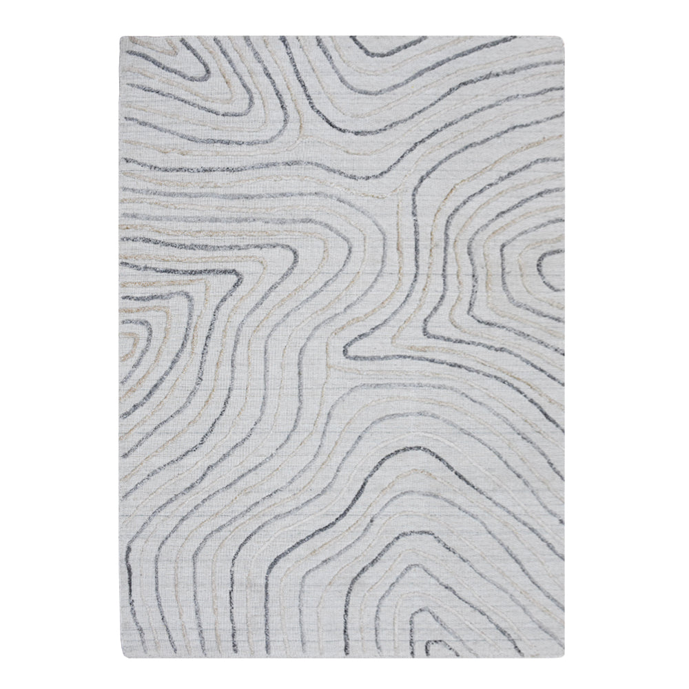 Hand Woven Overtufted Kilim Polypropylene Area Rug Abstract Beige Multicolor DP0001