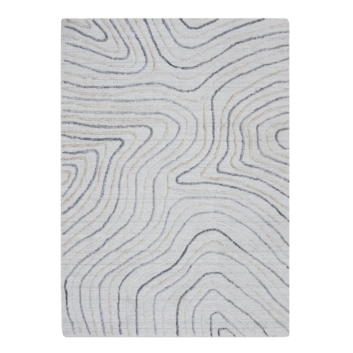 Hand Woven Overtufted Kilim Polypropylene Area Rug Abstract Beige Multicolor DP0001