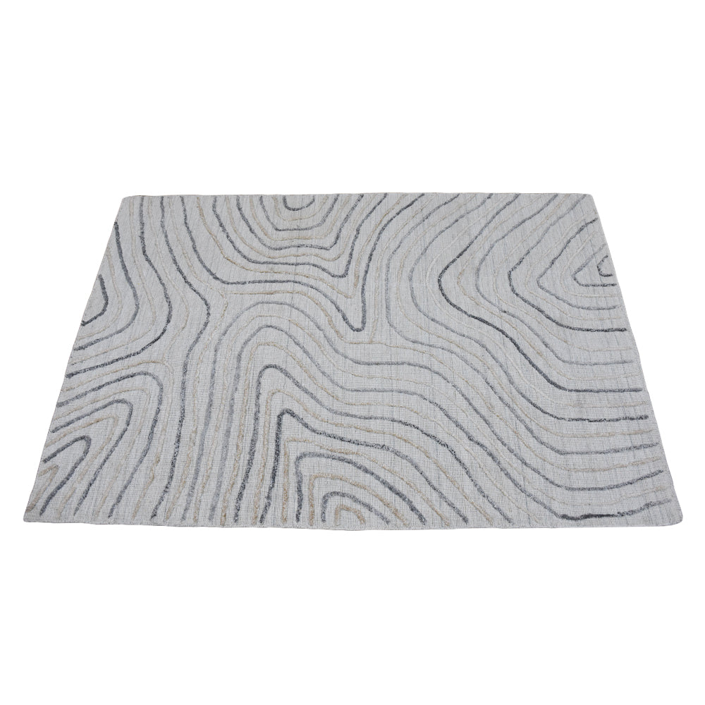 Hand Woven Overtufted Kilim Polypropylene Area Rug Abstract Beige Multicolor DP0001